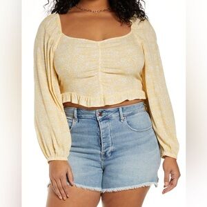 Nordstrom Yellow Floral Blouse